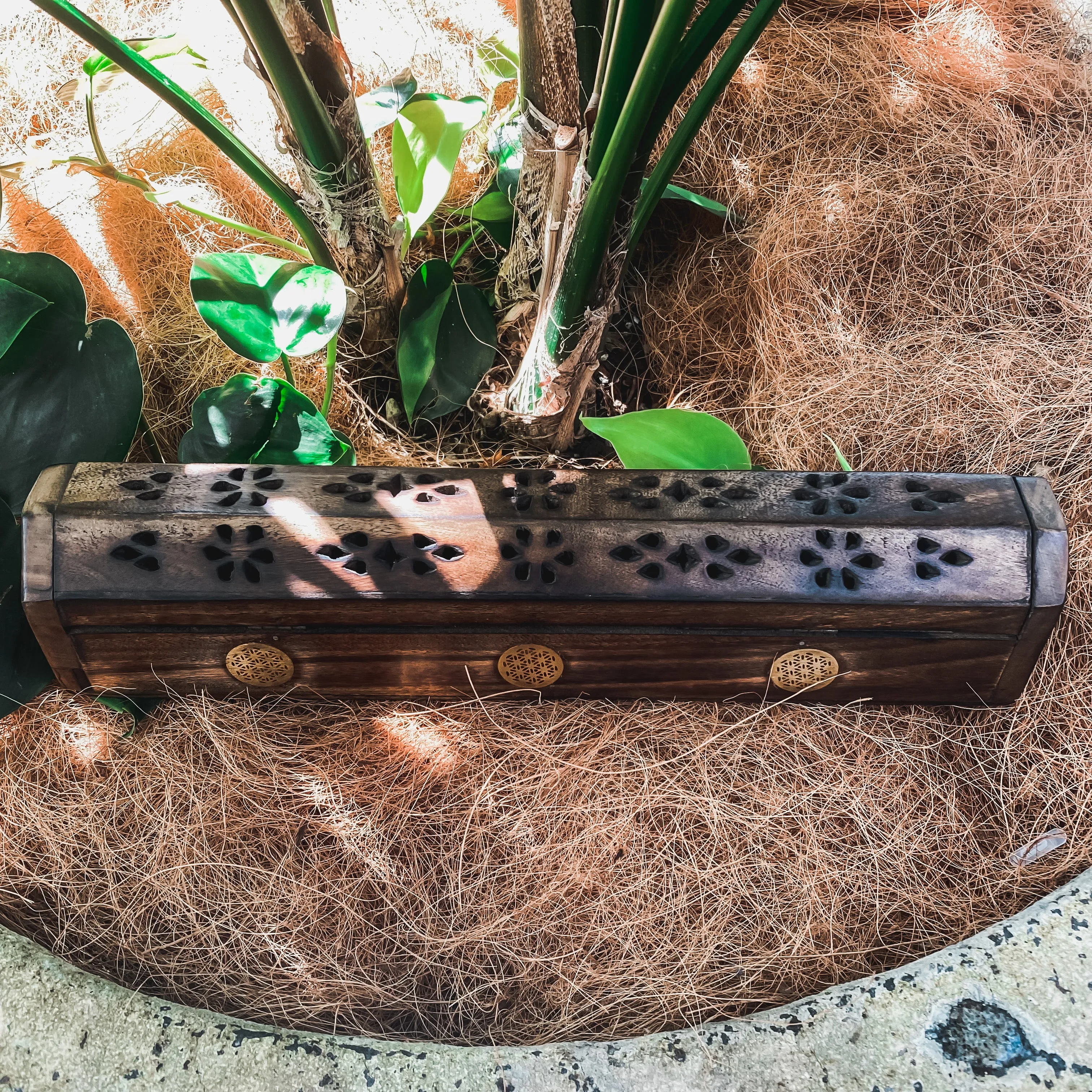 Wooden Incense Holder - Flower of Life