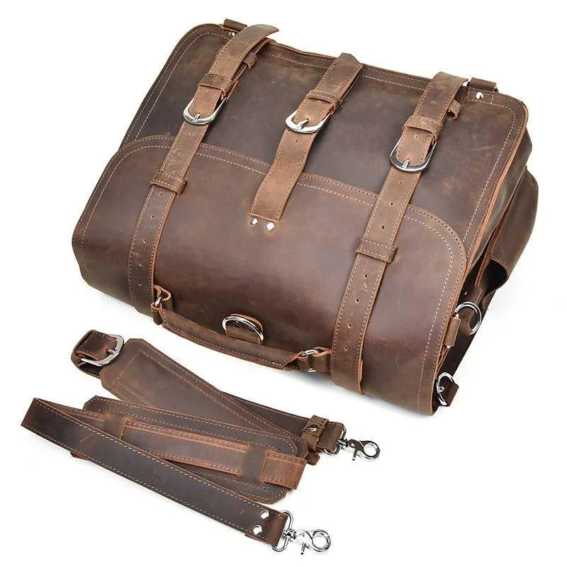 Woosir Thick Cowhide Leather Briefcase Messenger Bag 16 Inch