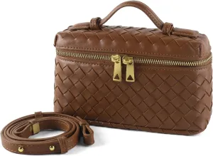 Woven Shoulder Bags for Women, Crossbody Bag Cute Satchels Clutch Purses Top-Handle Tote Handbag