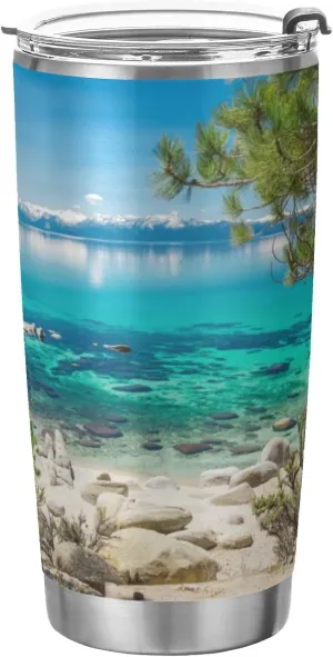 xigua 20oz Lake Tahoe Tumbler with Lid,Stainless Steel Vacuum Insulated Coffee Ice Cup Double Wall Travel Flask