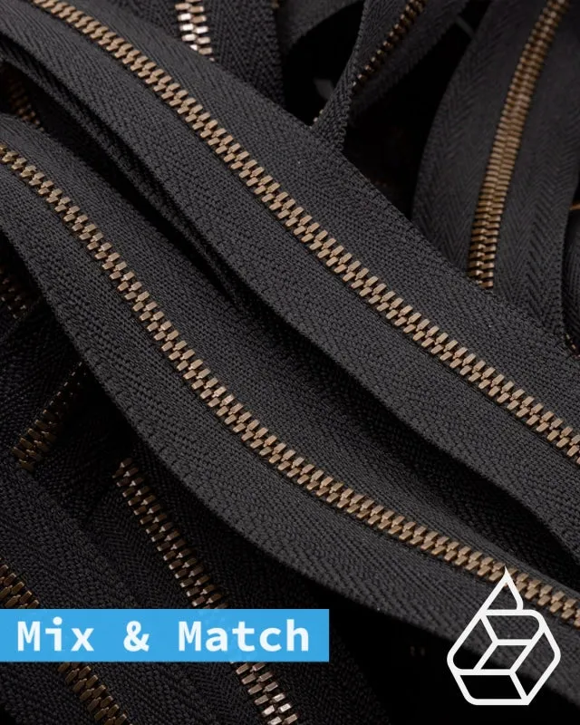 YKK Excella® | Custom made zipper | Antique Brass | Size 3