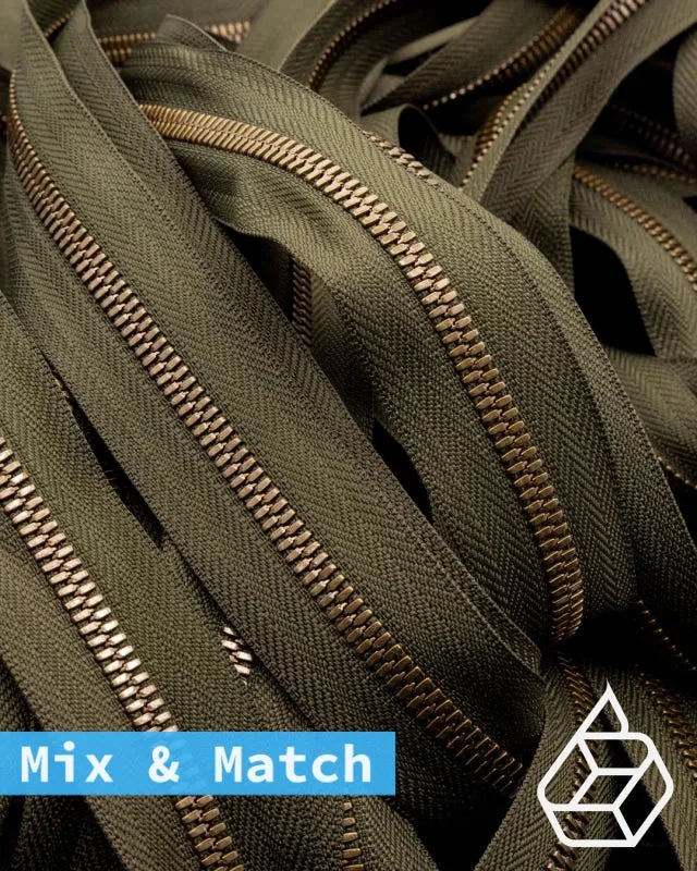 YKK Excella® | Custom made zipper | Antique Brass | Size 5
