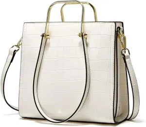 Yohora Women’s Handbag Large Capacity Tote Bag Designer Leather Crossbody Bag Crocodile Pattern Retro Shoulder Purse