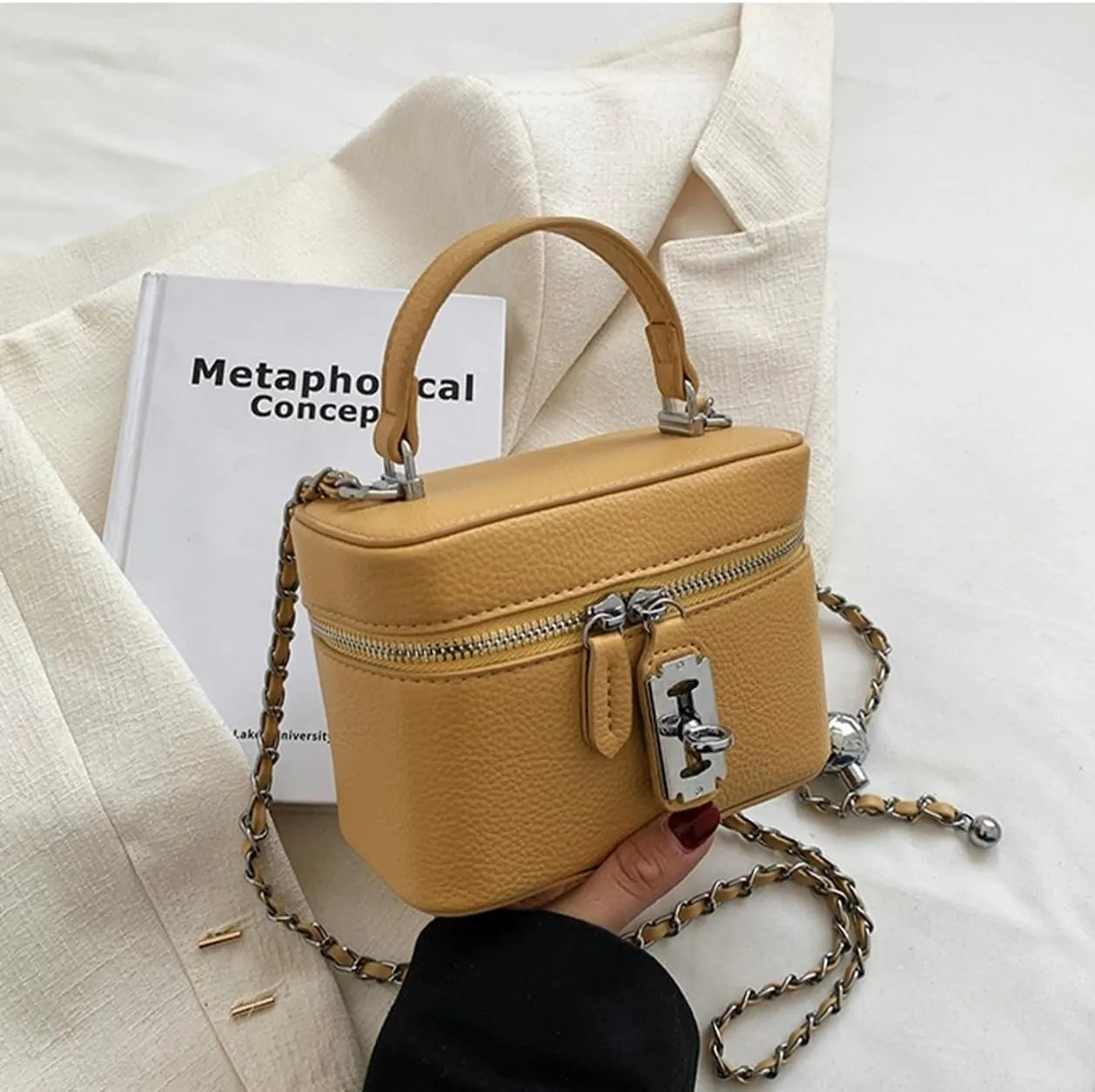 YXBQueen Crossbody Bag for Women Small Top-Handle Pouch Purse Designer Shoulder Handbag Luxury Leather Crossbody Purses