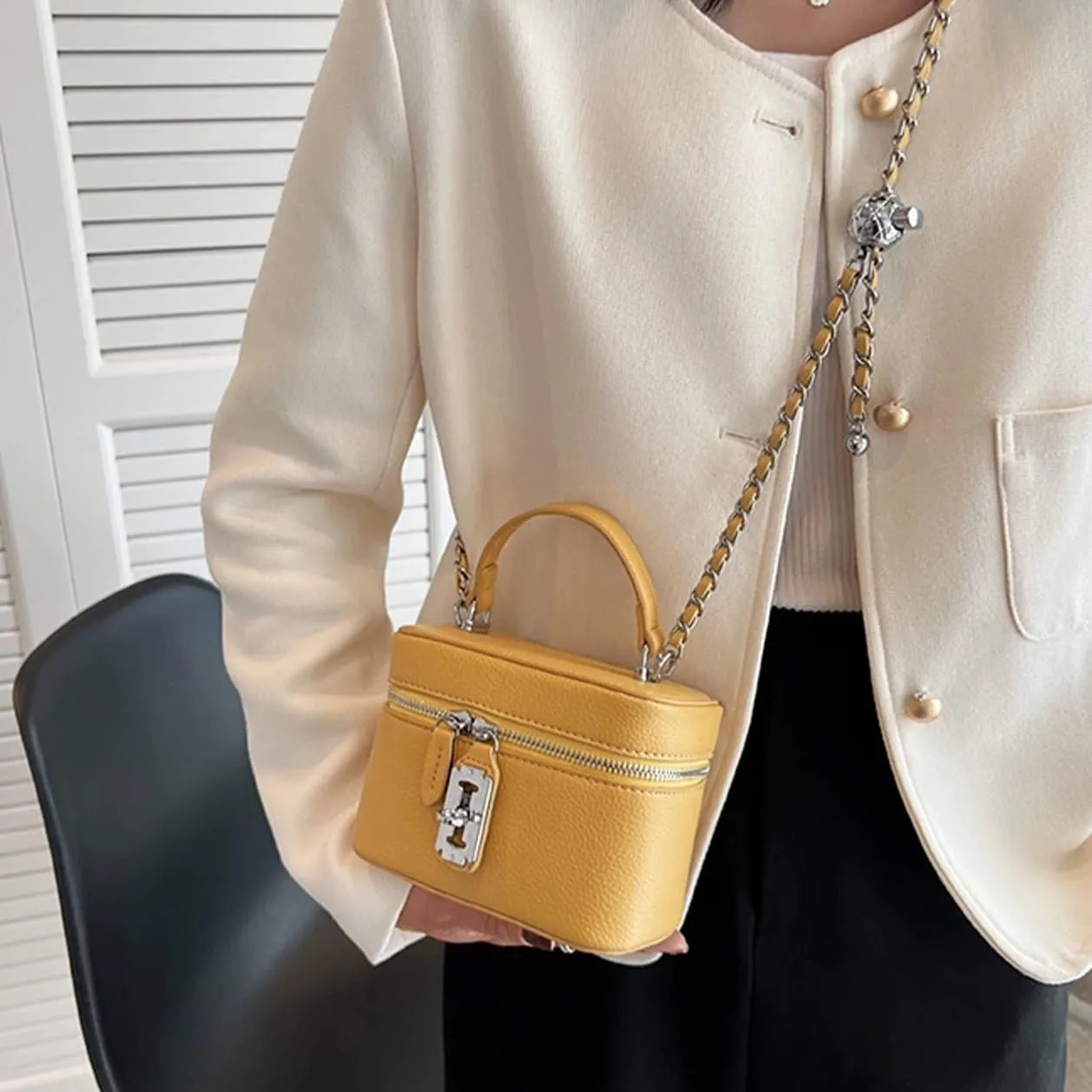YXBQueen Crossbody Bag for Women Small Top-Handle Pouch Purse Designer Shoulder Handbag Luxury Leather Crossbody Purses