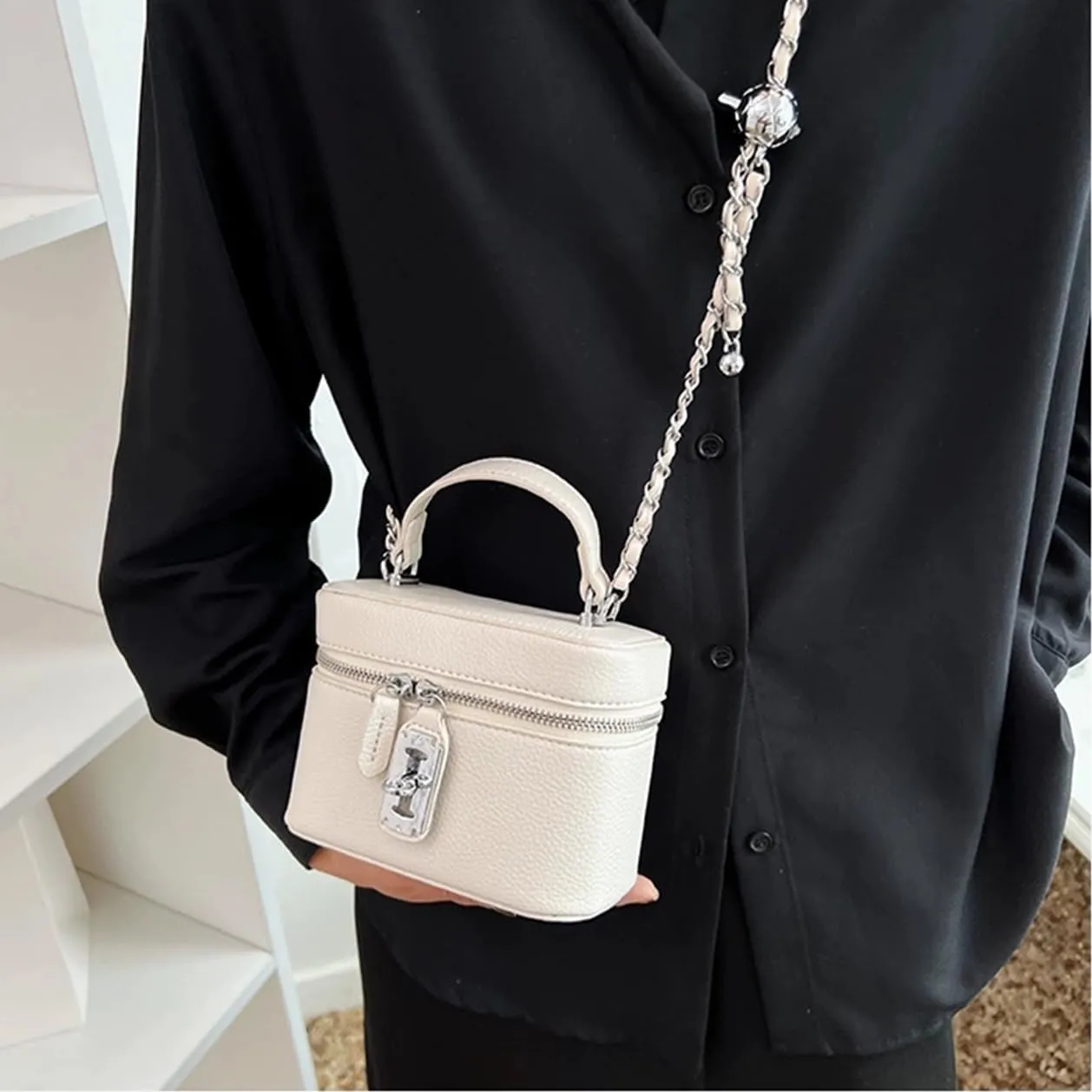 YXBQueen Crossbody Bag for Women Small Top-Handle Pouch Purse Designer Shoulder Handbag Luxury Leather Crossbody Purses