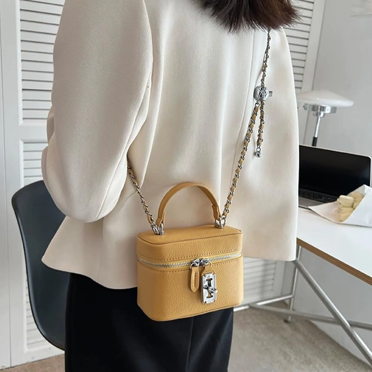 YXBQueen Crossbody Bag for Women Small Top-Handle Pouch Purse Designer Shoulder Handbag Luxury Leather Crossbody Purses