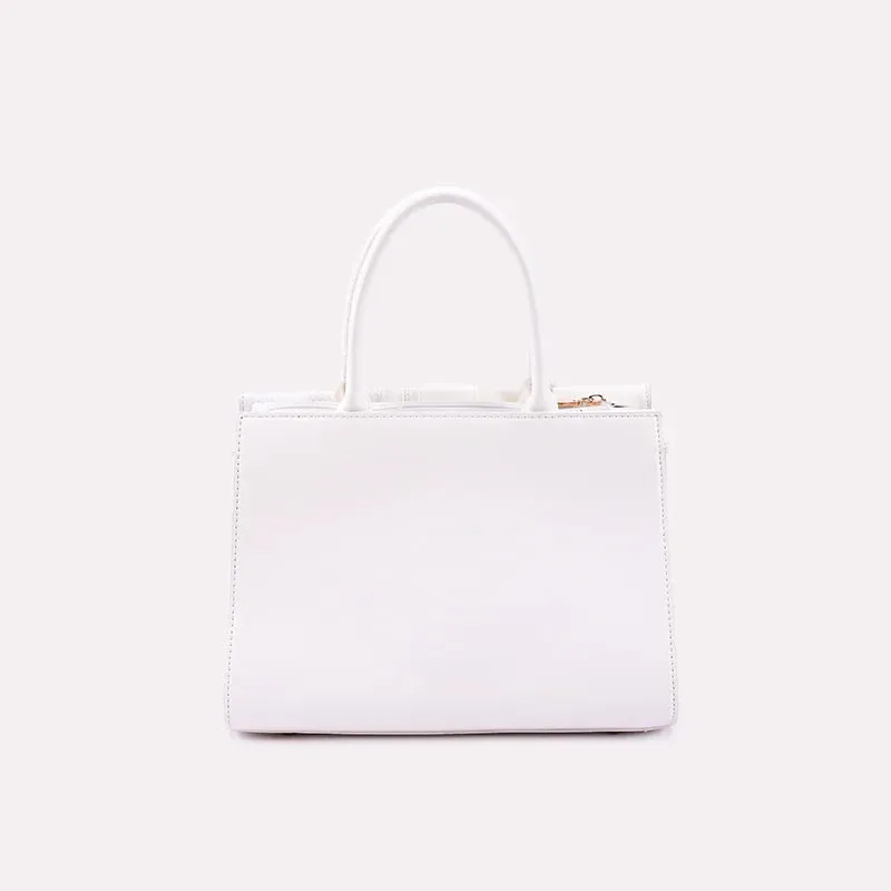 Zephyr White Casual Hand Bags 0331033