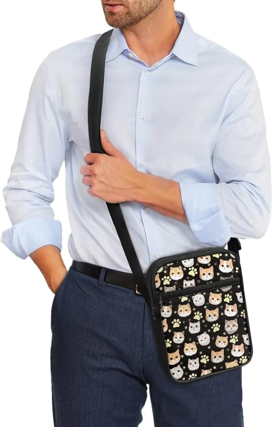 Zipper Messenger Bags Womens Mens Shoulder Bag Multi-pocket Work Office Bag Briefcases for Travelling Outdoors