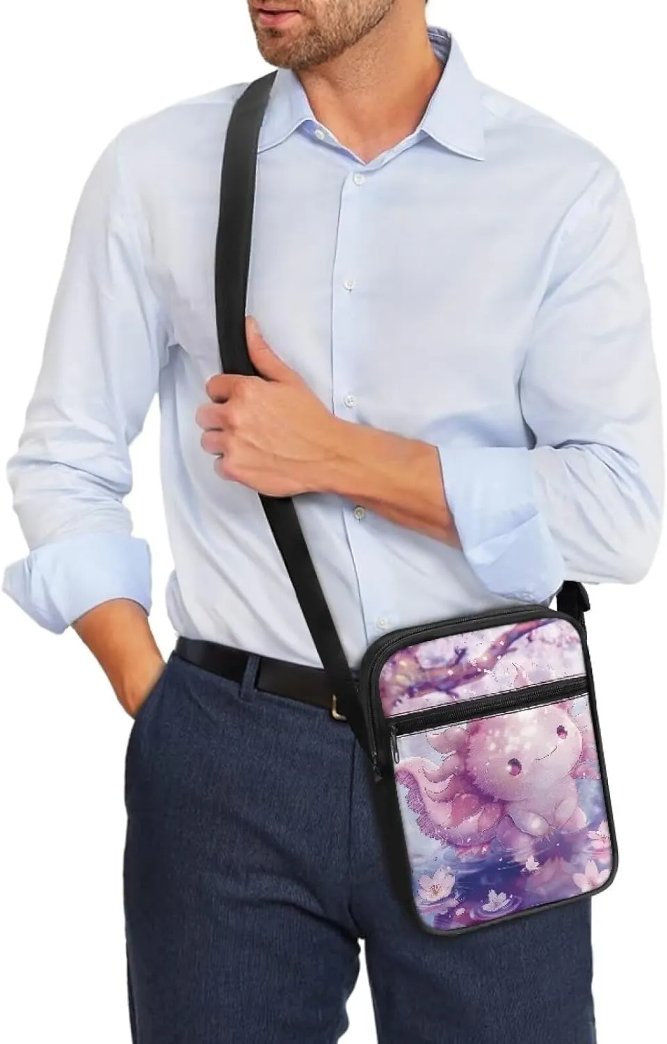 Zipper Messenger Bags Womens Mens Shoulder Bag Multi-pocket Work Office Bag Briefcases for Travelling Outdoors