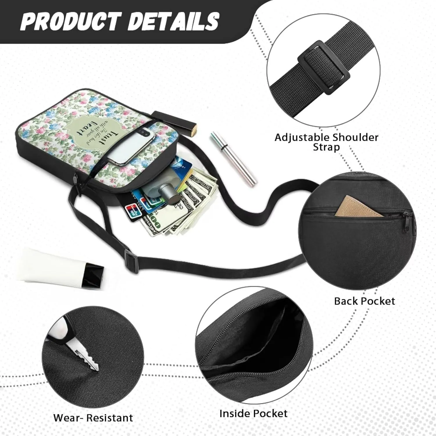 Zipper Messenger Bags Womens Mens Shoulder Bag Multi-pocket Work Office Bag Briefcases for Travelling Outdoors