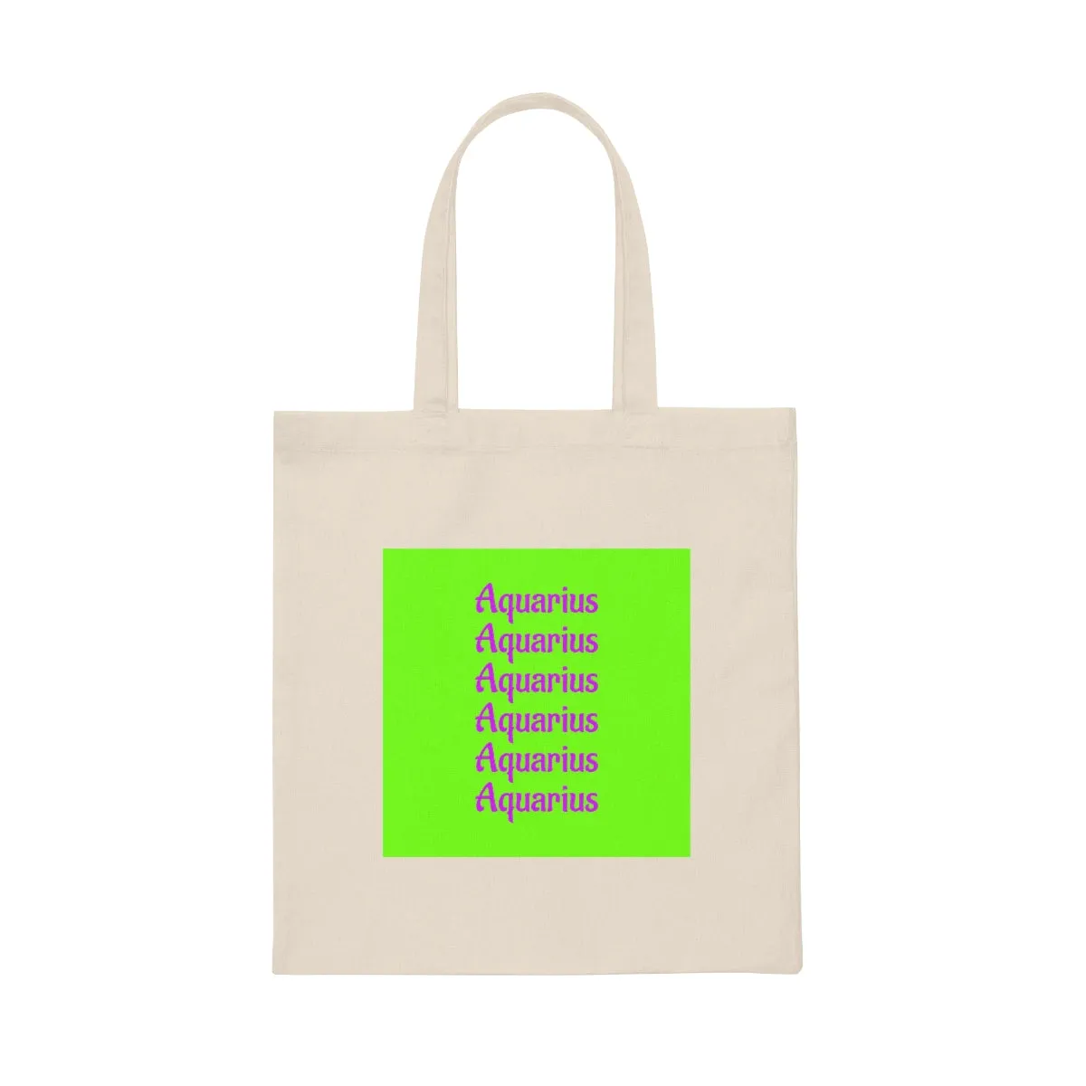 Zodiac Neon Green Canvas Tote Bag