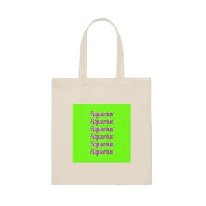 Zodiac Neon Green Canvas Tote Bag